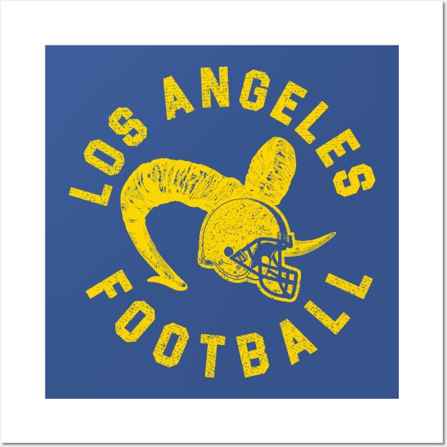 Vintage Los Angeles Football Blue And Yellow Helmet Gameday Wall Art by cytoplastmaximume